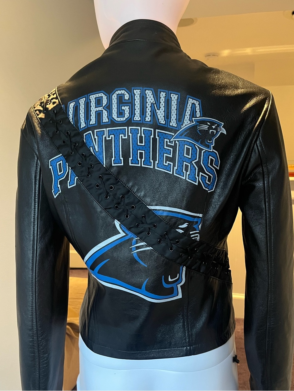 Limited Edition Vintage Dolce & Gabbana   Virginia Panthers logo Leather Jacket